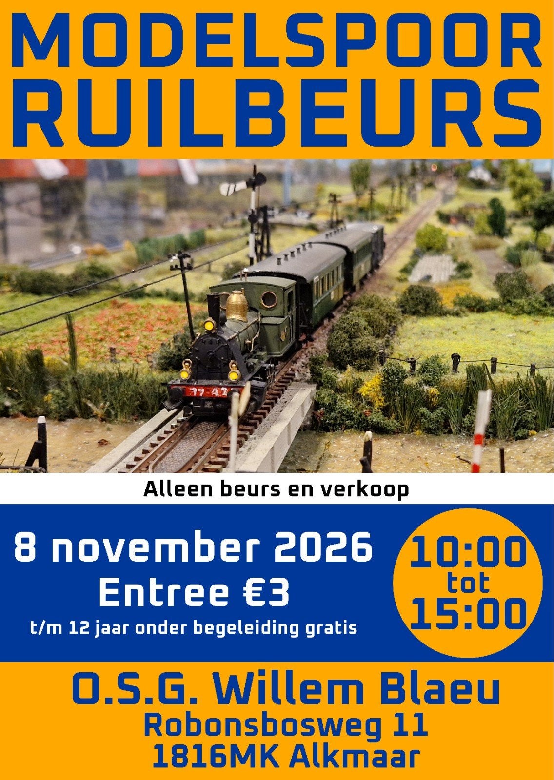 Modeltreinbeurs Alkmaar - 8 november 2026, Ophalen of Verzenden