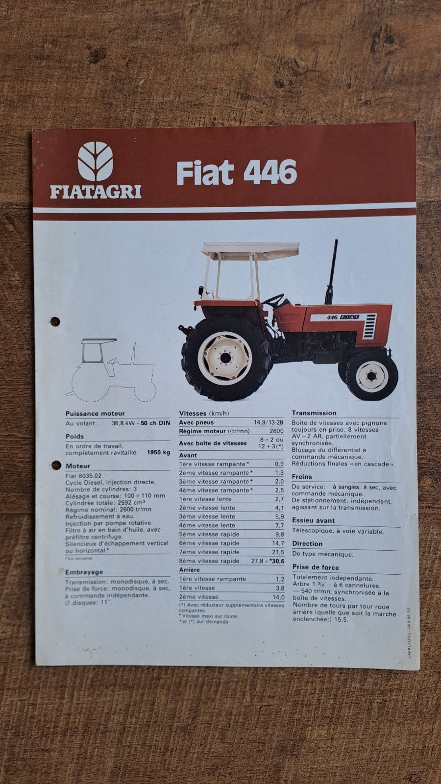 folder FIAT 446 FIATAGRI tractor, trekker, Ophalen of Verzenden, Zo goed als nieuw, Folder