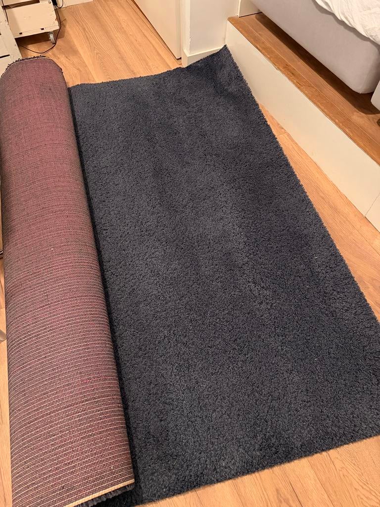 IKEA effen vloerkleed blauw 170x240, Gebruikt, Blauw, 150 tot 200 cm, 200 cm of meer