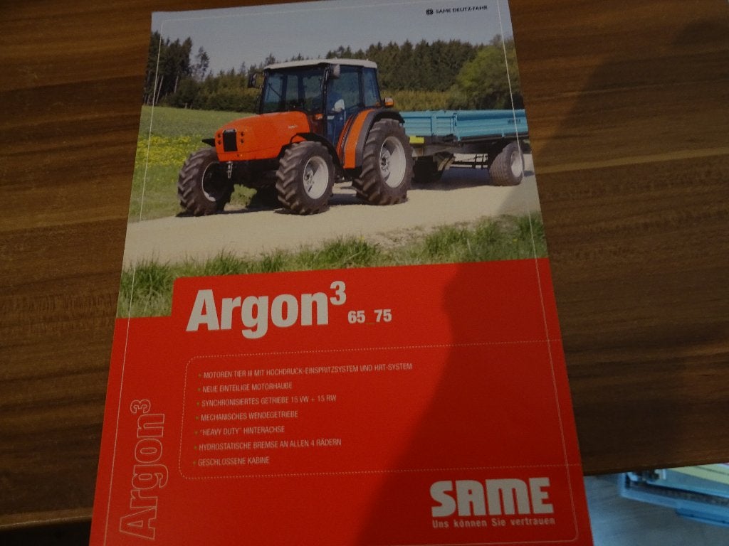 Same Argon3 65/75 en 65/75/80 Exploler folders, Boeken, Catalogussen en Folders, Ophalen of Verzenden, Zo goed als nieuw, Folder