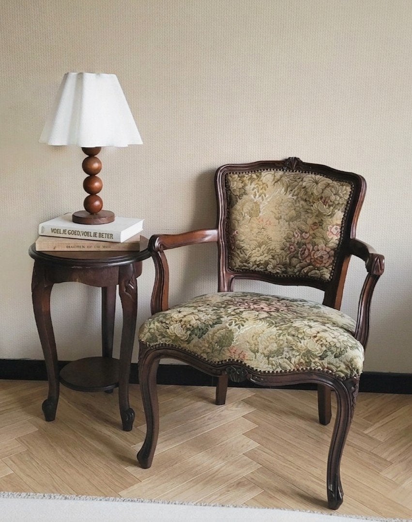 prachtige vintage/antieke stoel met geborduurde stoffering!, Antiek en Kunst, Antiek | Meubels | Stoelen en Banken, Ophalen