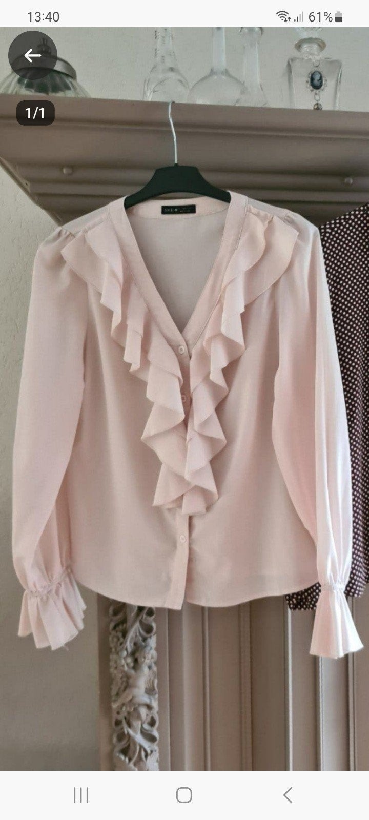 Prachtige beige ruffle blouse van Shein - Maat L, Beige, Maat 42/44 (L), Ophalen of Verzenden, Zo goed als nieuw