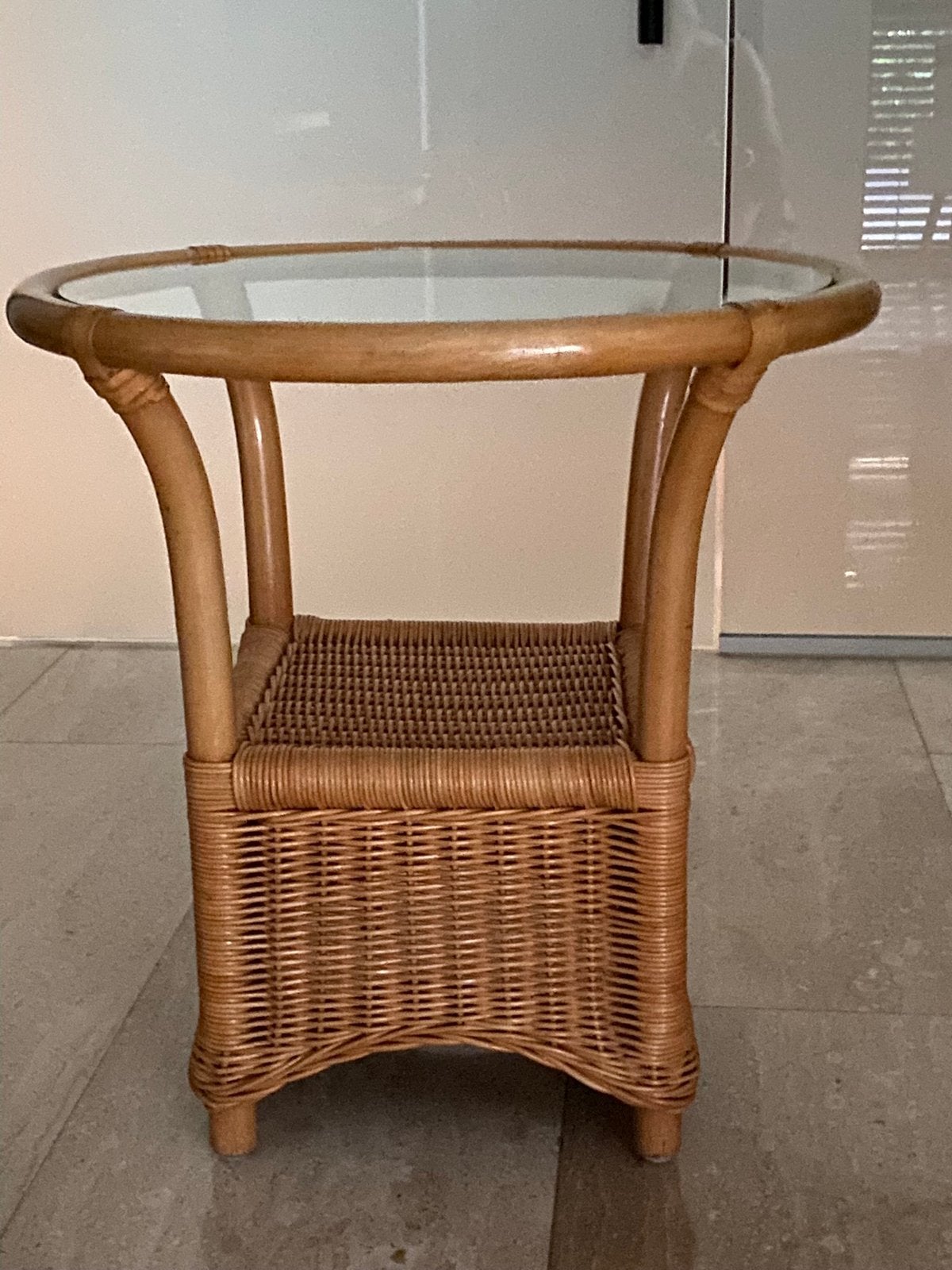 Bijzettafel rotan, Minder dan 55 cm, Vierkant, Zo goed als nieuw, Ophalen