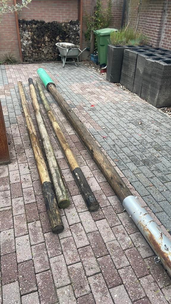 Palen 4 stuks, Tuin en Terras, Ophalen, Gebruikt, Palen, Hardhout