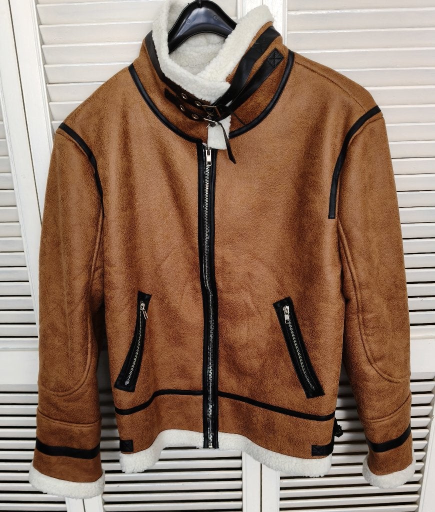 Heren jack cognac bruin maat L ( Chinese large ) € 30,00, Ophalen of Verzenden, Zo goed als nieuw, Maat 52/54 (L), Bruin