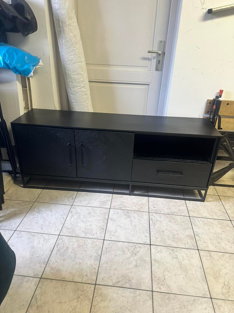 TV meubel zwart, Huis en Inrichting, Kasten | Televisiemeubels, Ophalen, 150 tot 200 cm, Zo goed als nieuw, Minder dan 100 cm
