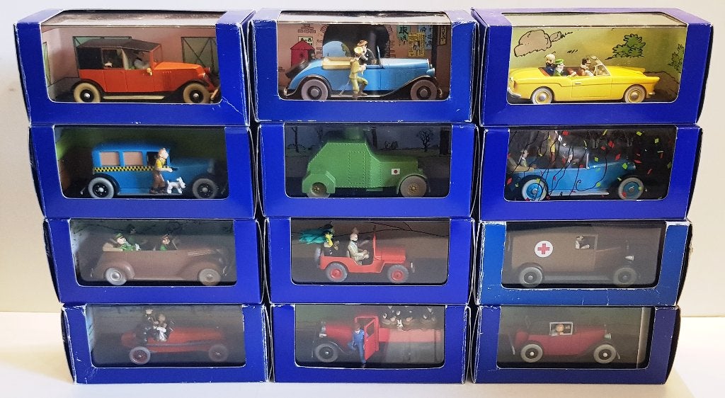 Lot #2 van 12 x Tintin (Kuifje) 1:43 Les Voitures de Tintin, Verzenden, Kuifje, Nieuw, Beeldje of Figuurtje