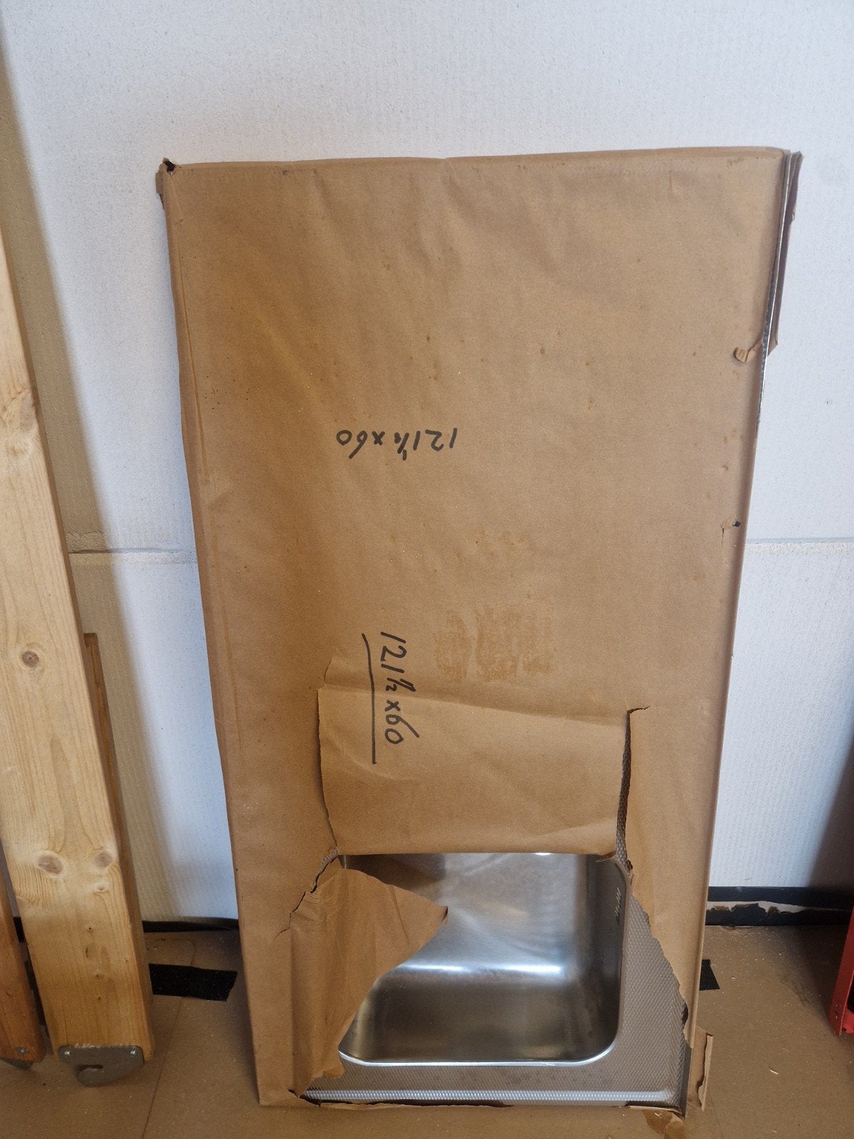 Nieuw RVS aanrechtblad met verzonken spoelbak 122x60 cm, Ophalen, Overige typen, Metaal, Overige merken