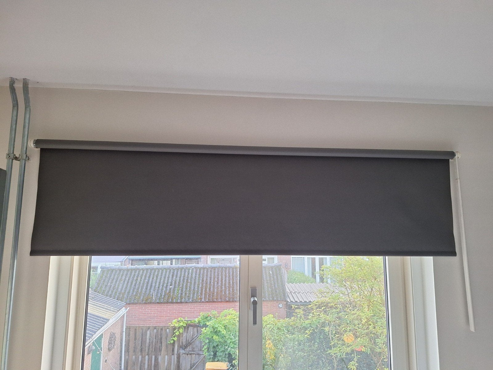 2x IKEA FRIDANS Rolgordijn - Grijs, 200x195 cm, Ophalen, Lichtdoorlatend, Zo goed als nieuw, Rolgordijn