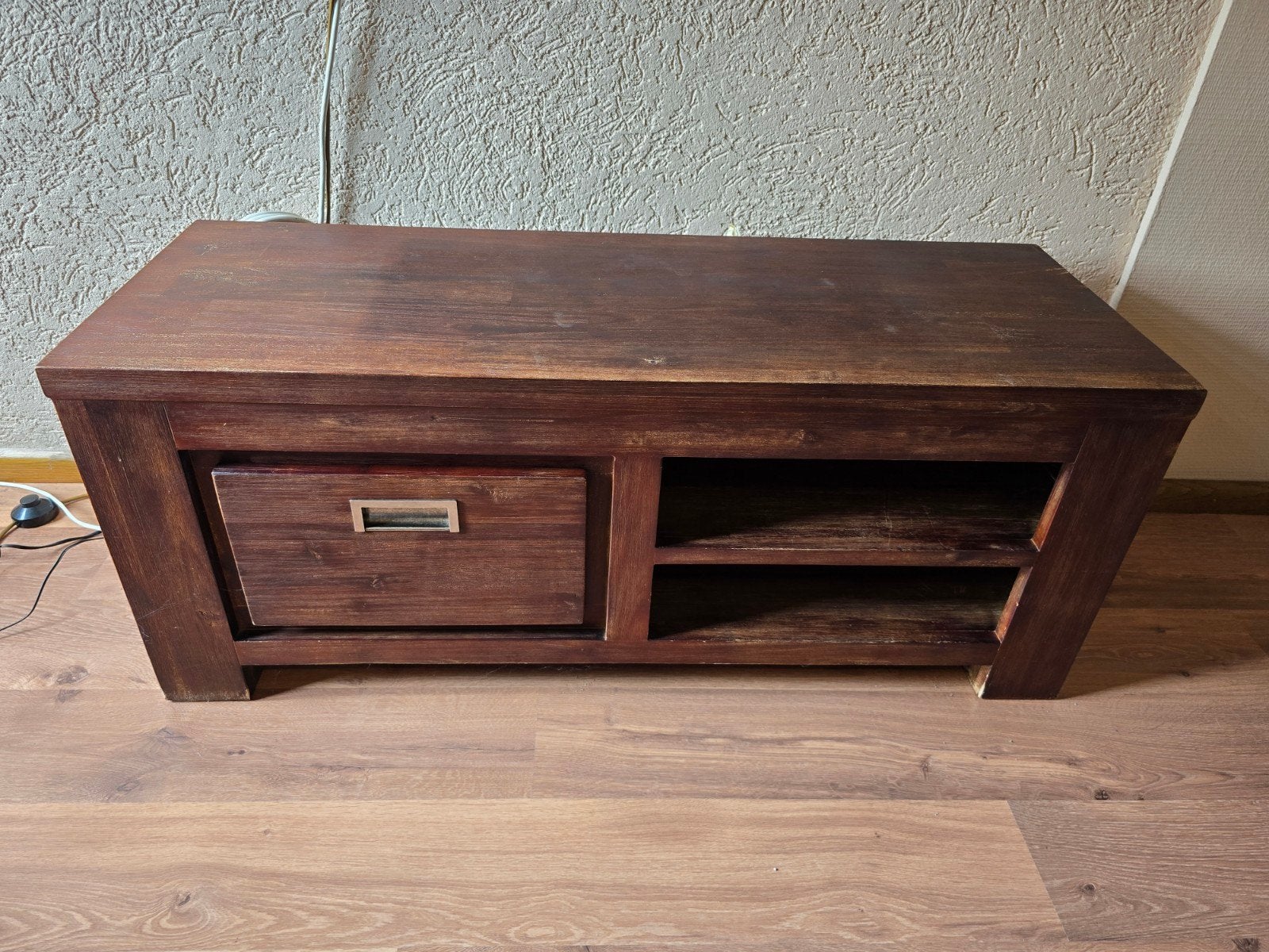 Te koop tv-meubel en salontafel acaciahout, Ophalen, Gebruikt, 50 tot 100 cm, Minder dan 100 cm