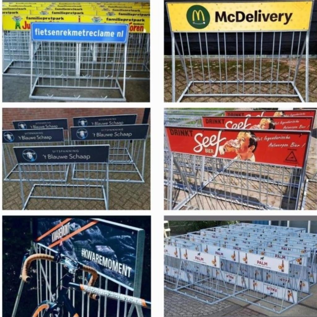 Horeca Fietsenrek met reclame fietsenrekmetreclame NIEUW, Ophalen, Nieuw