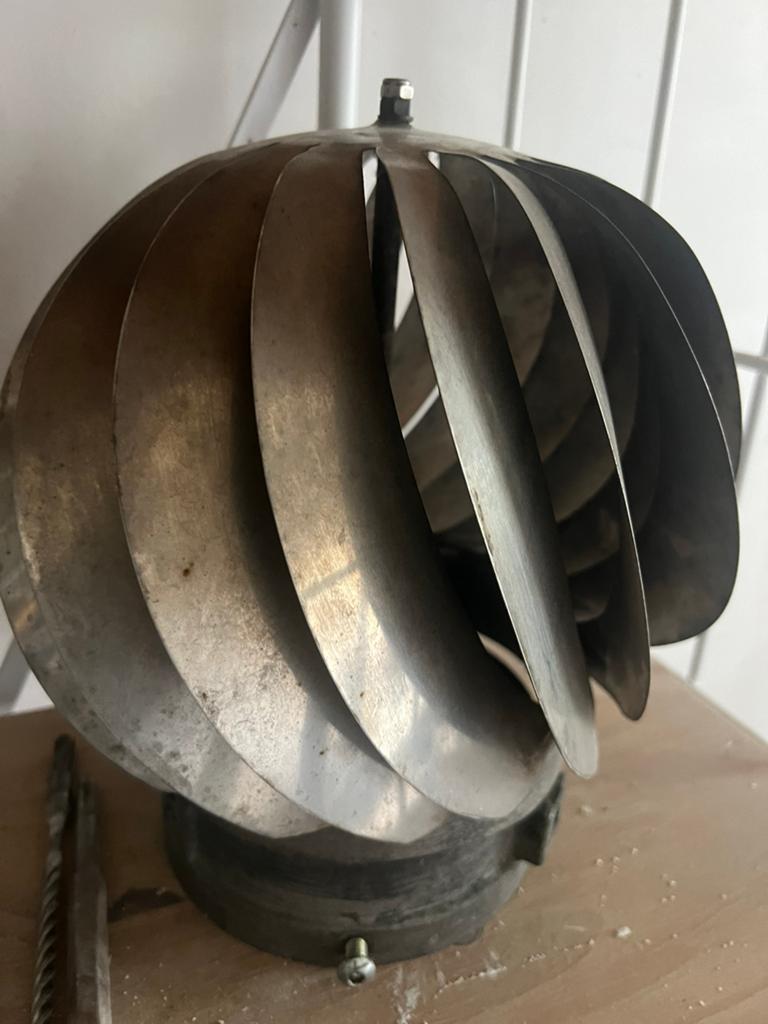 Vintage RVS Dakventilator / Windspinner, Ophalen, Gebruikt, Ventilator