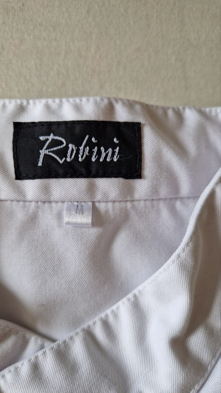 Witte koksbuis Robini maat M met borduursel, Kleding | Heren, Overhemden, Robini, Verzenden, Wit, Halswijdte 39/40 (M)