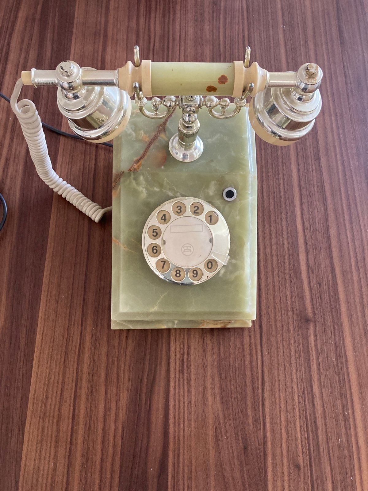 Antieke telefoon van marmer met draaischijf, Ophalen of Verzenden