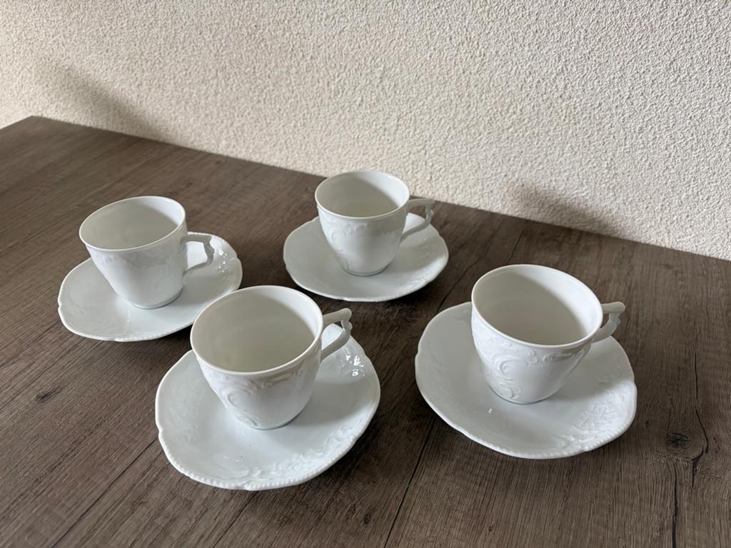 Rosenthal Sanssouci Witte Koffiekopjes & Schotels (4 sets), Antiek en Kunst, Ophalen