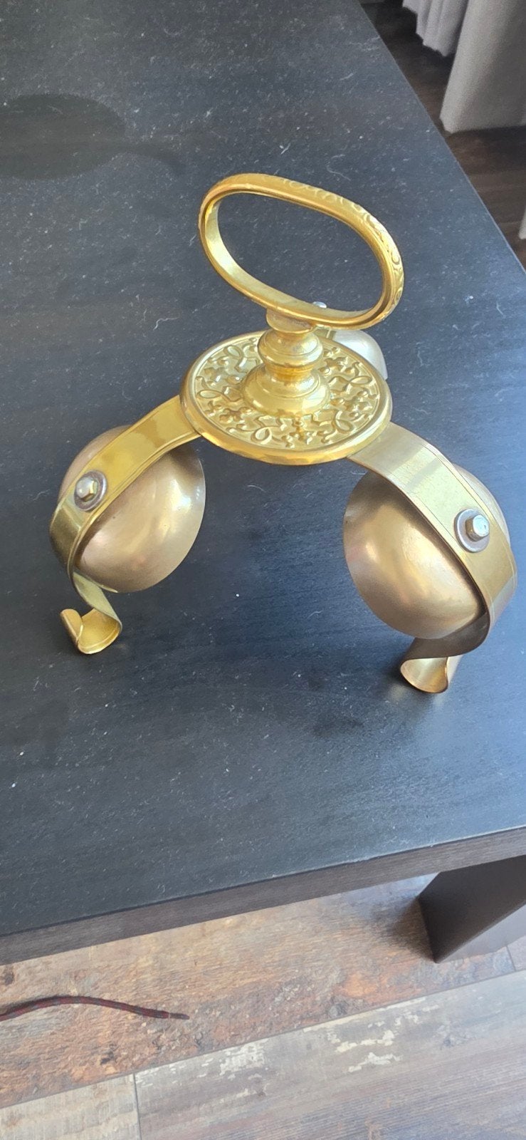 Vintage Messing Tafelbel / Dinerbel, Ophalen, Koper of Brons