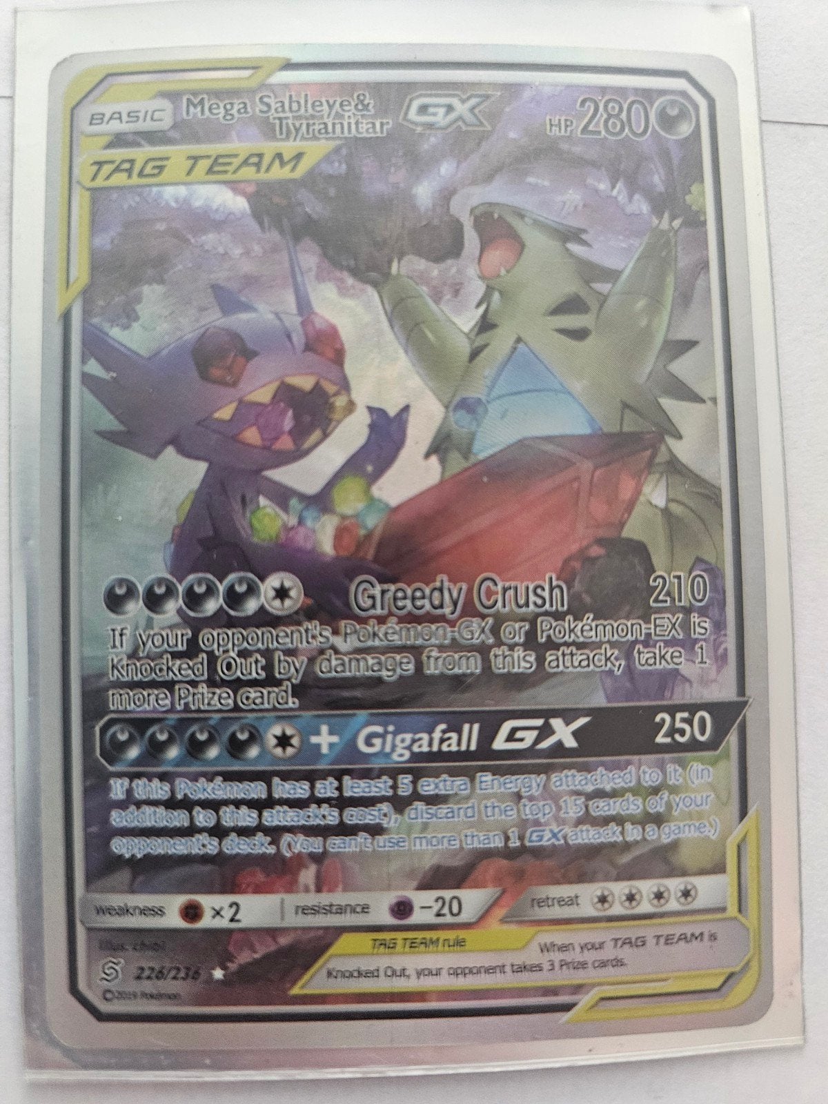 Mega Sableye & Tyranitar GX Alt Art Pokemon Kaart, Hobby en Vrije tijd, Verzamelkaartspellen | Pokémon, Ophalen, Zo goed als nieuw