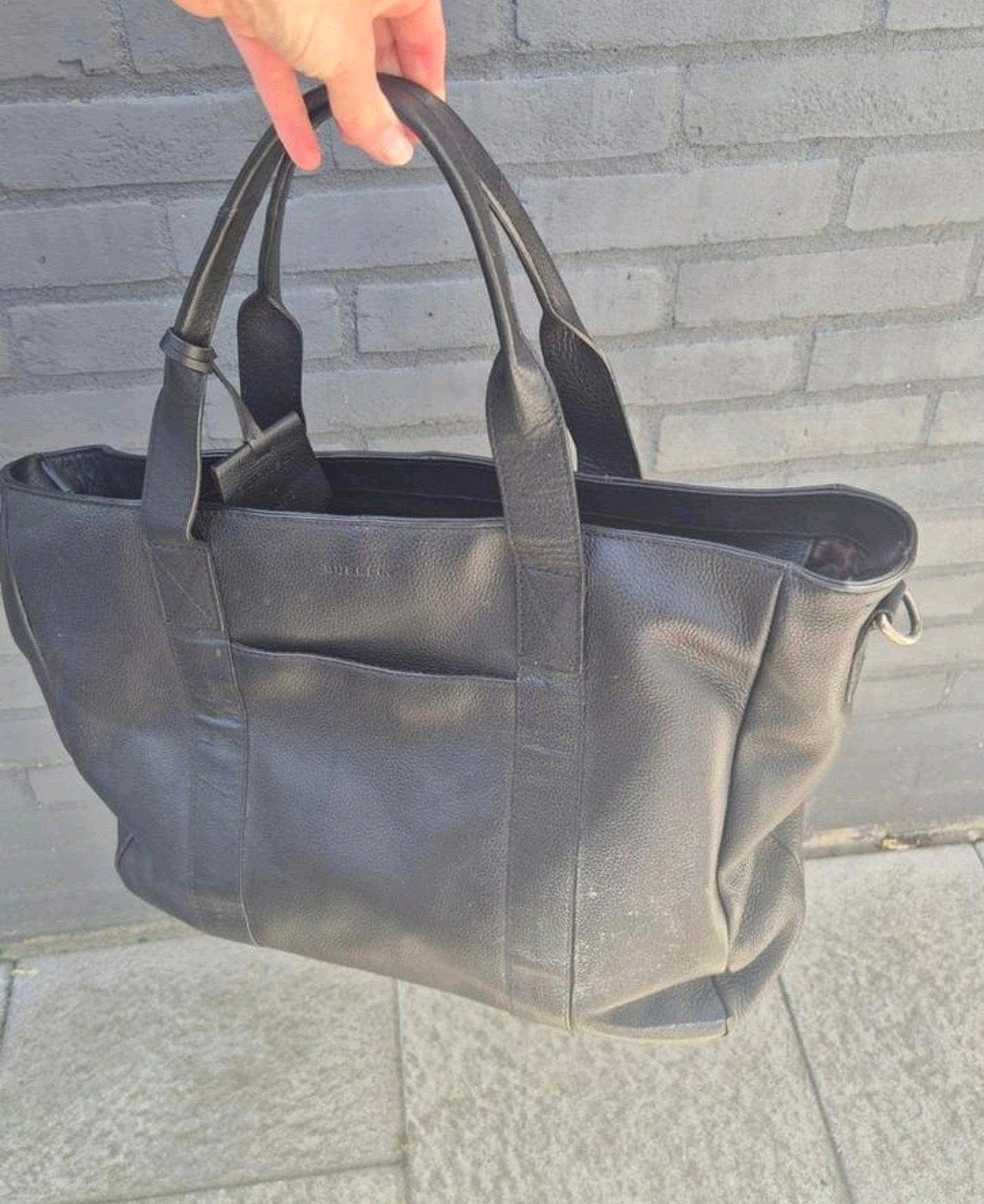 Leren luiertas, Ophalen, 40 tot 60 cm, 30 cm of meer, Bruin