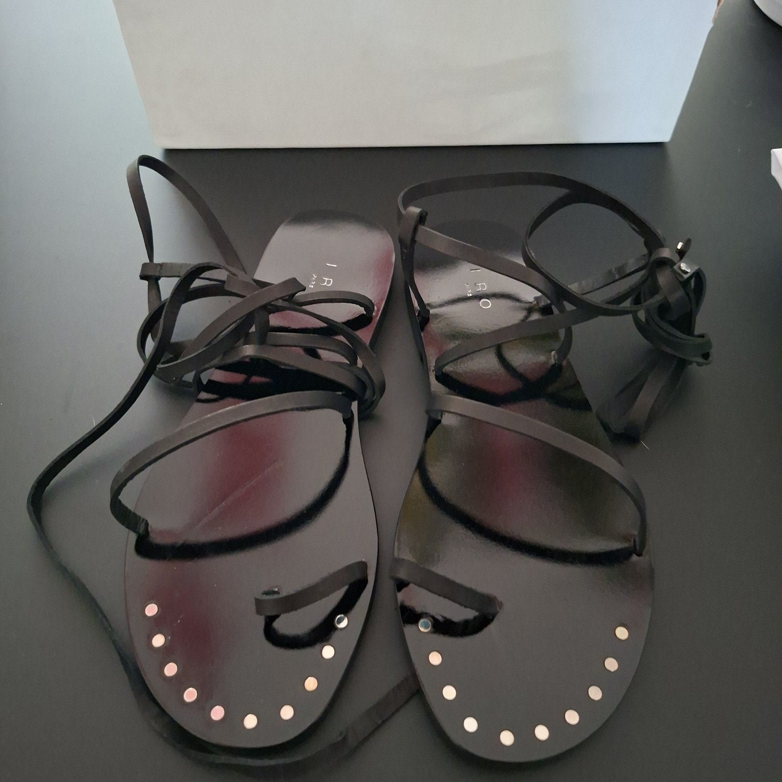 IRO Paris leren Sandalen 38, Ophalen, Zwart, Sandalen of Muiltjes, Zo goed als nieuw