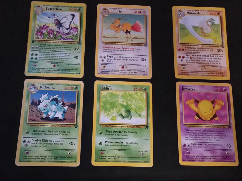 Vintage Pokémon Kaarten fossil & Team Rocket, Ophalen of Verzenden, Gebruikt
