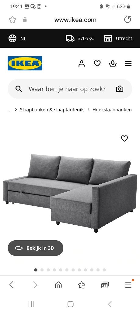 Fryheten slaapbank, Ophalen, Tweepersoons, Zo goed als nieuw, Overige maten