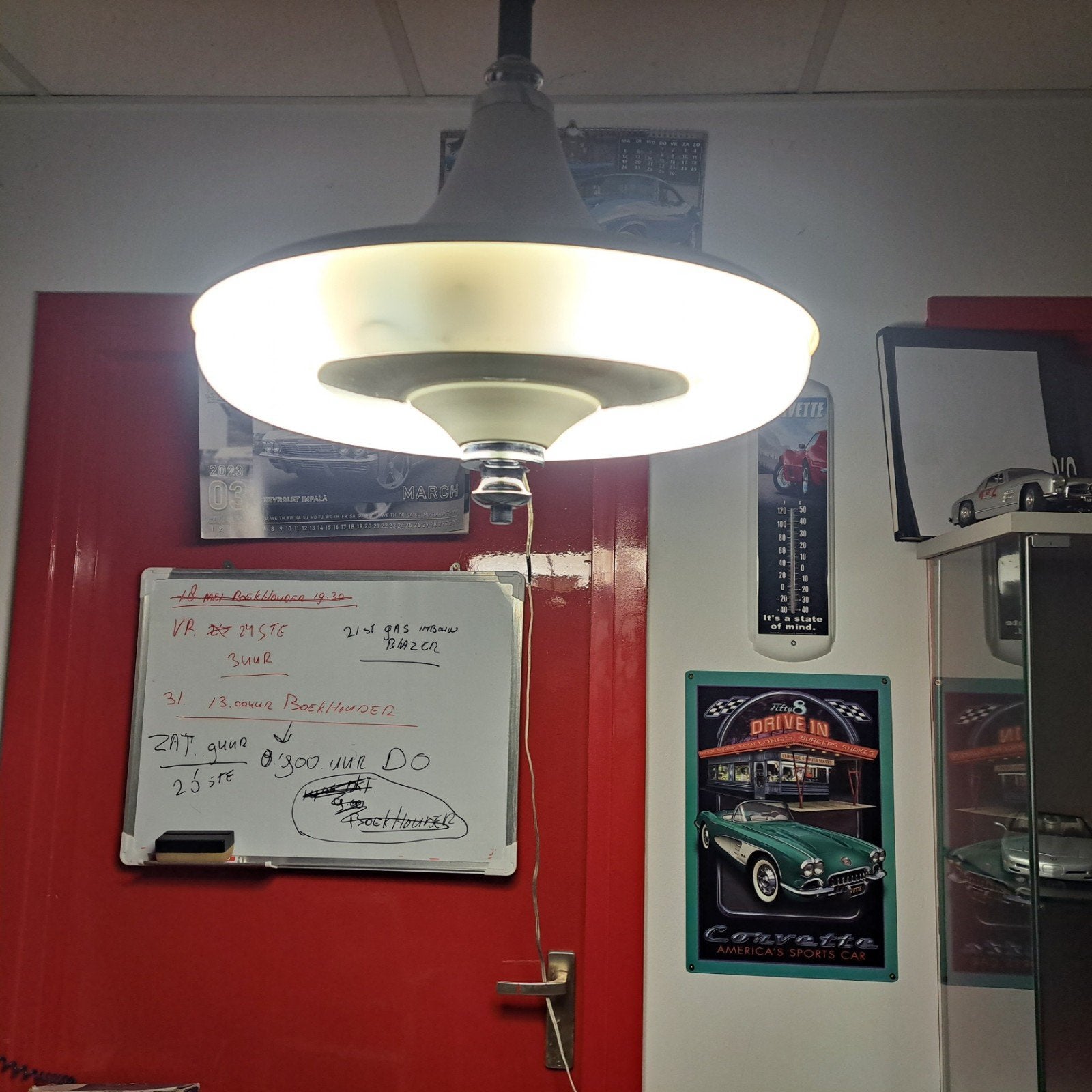 Ufovintage "UFO" Spage Age hanglamp '70, Ophalen of Verzenden, Gebruikt, Kunststof, Vintage Retro
