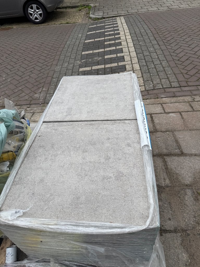 terrastegels 60x60 beige nuance, Ophalen, Nieuw, 5 tot 10 m², Beton