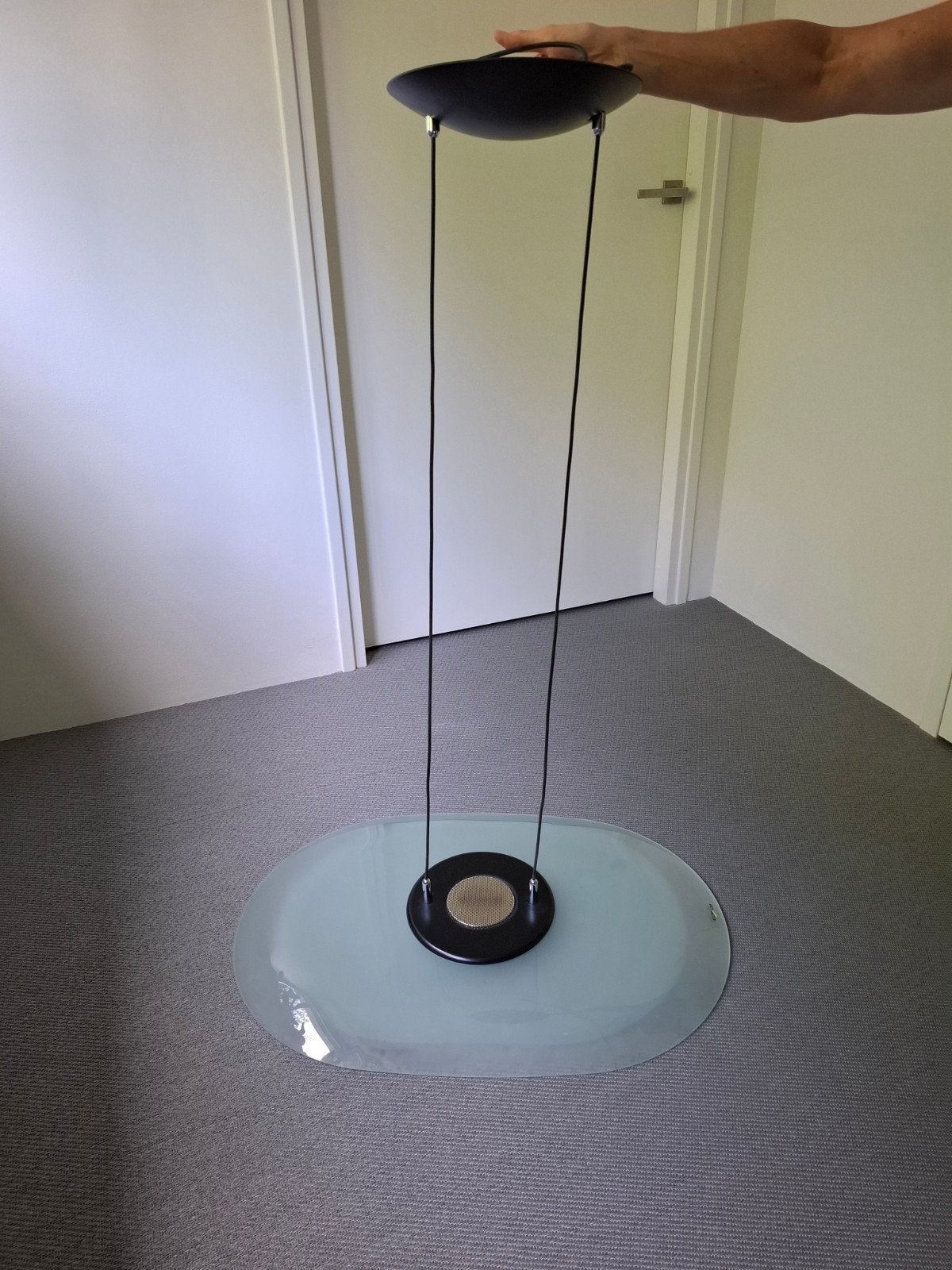 Studio Italia Design Ovi lamp - Zwart met glas (80x55cm), Ophalen of Verzenden, Gebruikt, Glas