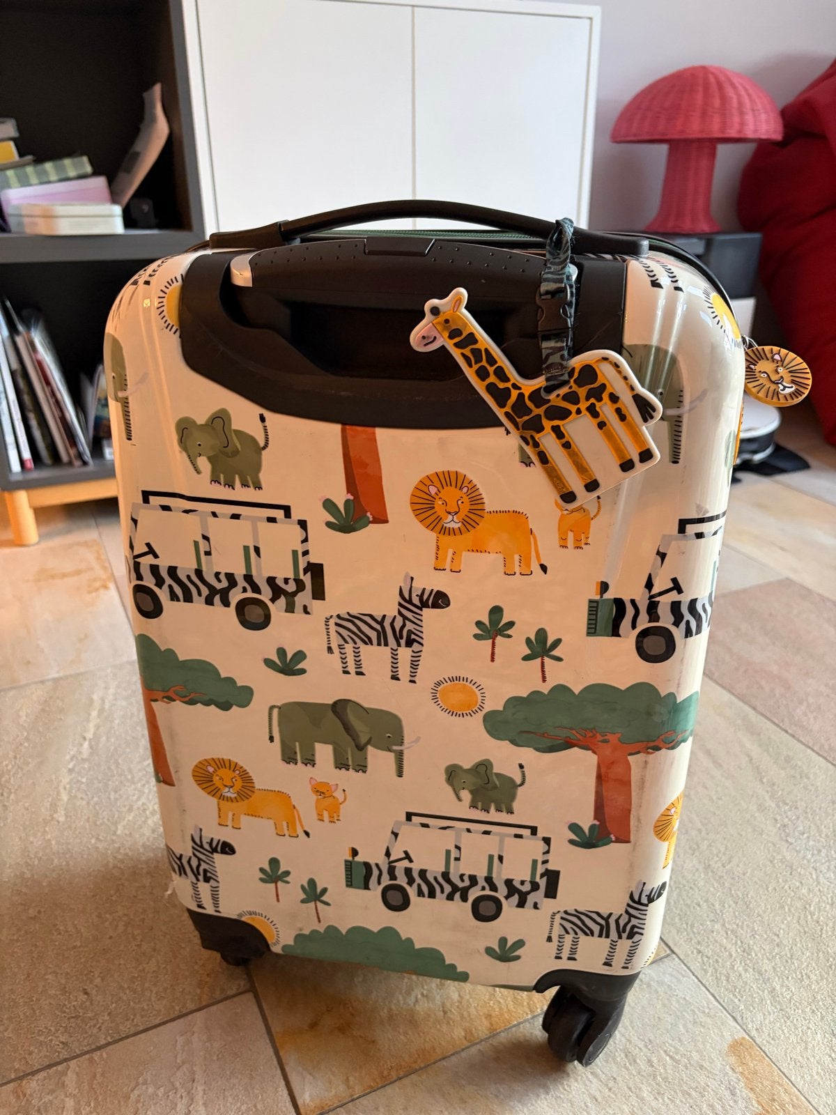 Hema Kinderkoffer Safari Print - Handbagage, Ophalen, 40 tot 60 cm, Gebruikt, 55 tot 75 cm