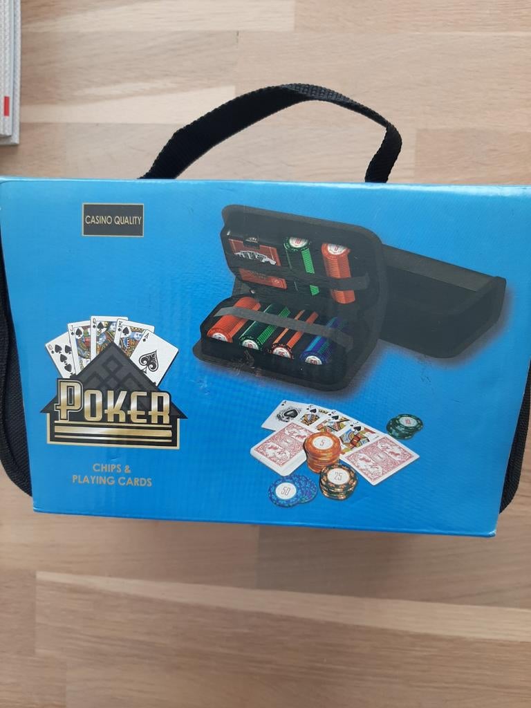 Poker Set - Casino Kwaliteit met Chips & Speelkaarten, Vijf spelers of meer, Ophalen of Verzenden, Zo goed als nieuw, Onbekend