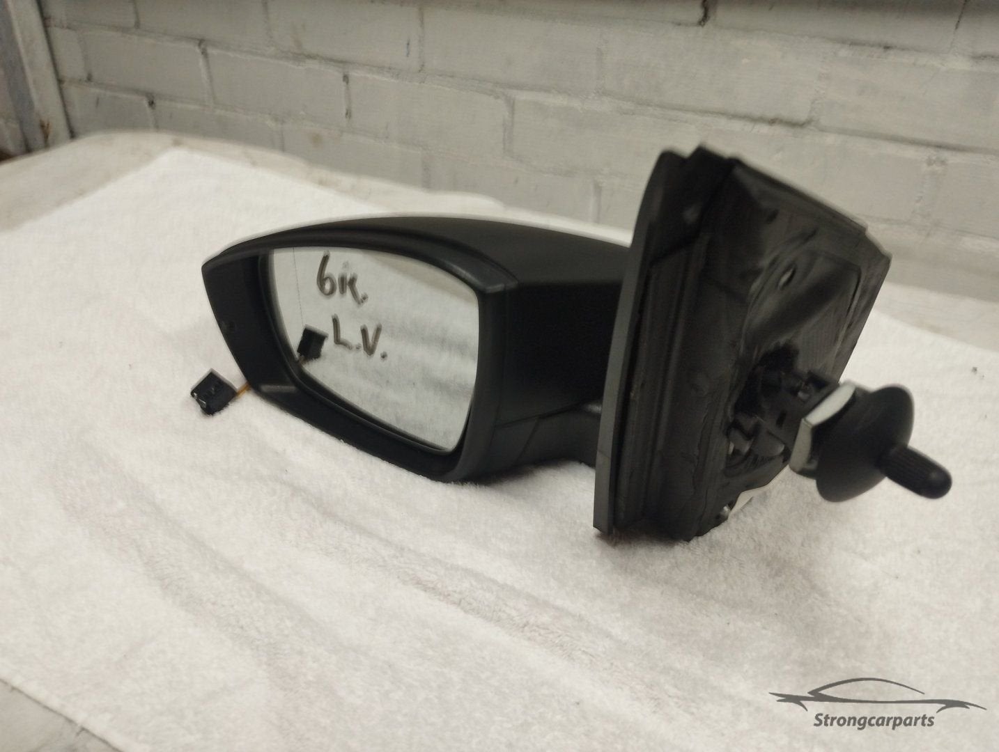 Buitenspiegel VW Polo 6R links handbediend zwart 6C1857507A, Auto-onderdelen, Gebruikt, -, Volkswagen, -