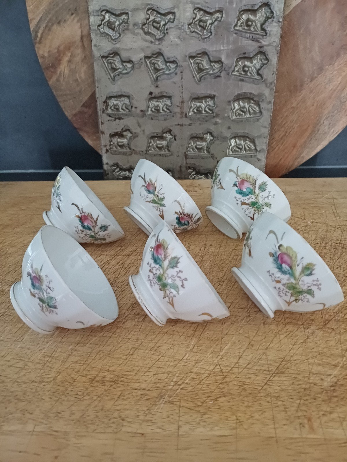 Prachtige Franse Spoelkommen met roze rozenknop, Antiek en Kunst, Antiek | Servies los, Verzenden