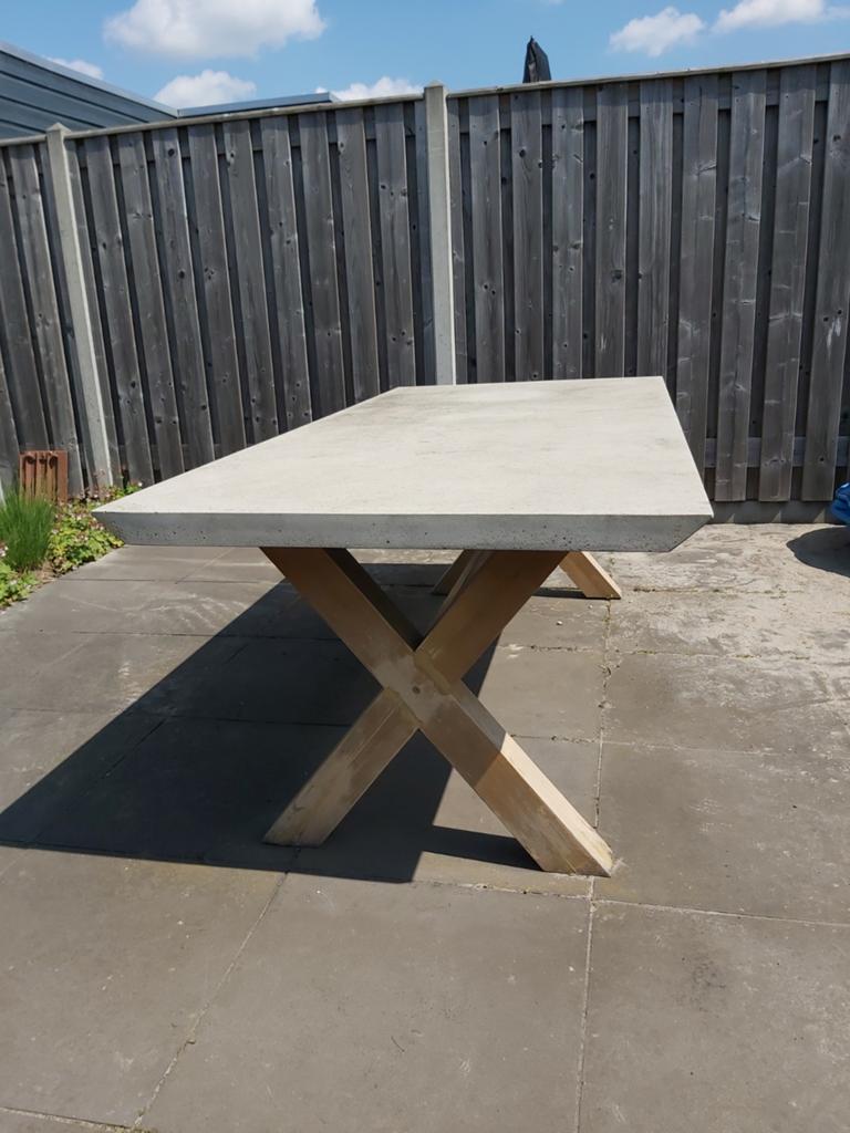 Tuintafel Kay Beton Karwei, Tuin en Terras, Tuintafels, Ophalen, Gebruikt, Rechthoekig, Hout