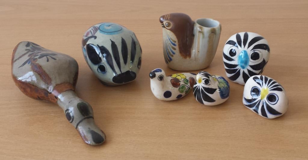 7 Beeldjes Diverse Dieren - Talavera? - Mexico, Verzamelen, Beelden en Beeldjes, Ophalen of Verzenden, Gebruikt, Dier