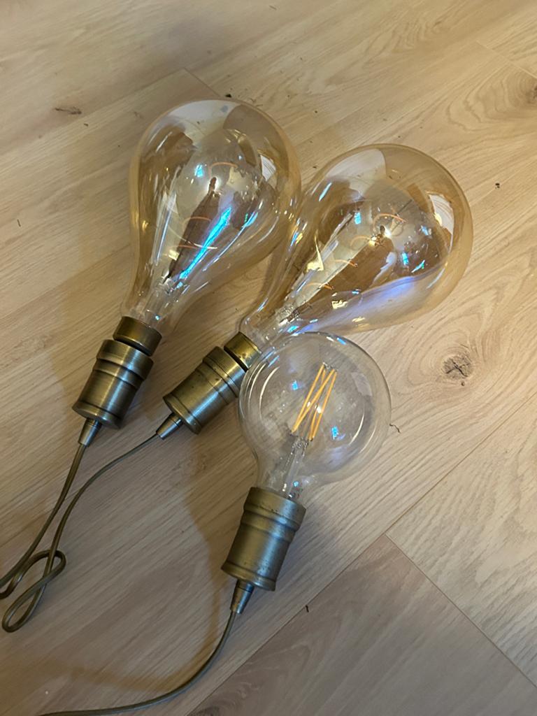 Grote decoratieve LED lampen met bronzen fitting, Ophalen, Led-lamp, Minder dan 30 watt, E27 (groot)