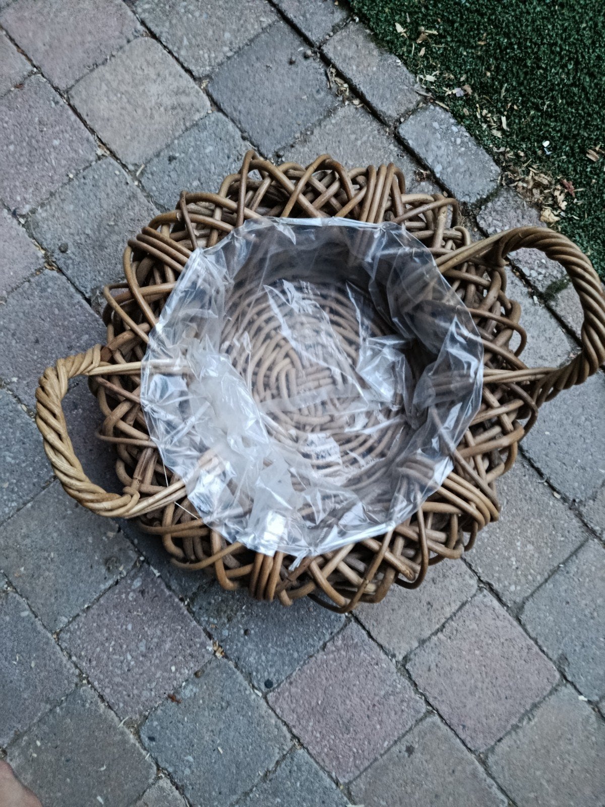 rietenschaal  voor planten, Ophalen, Gevlochten, Schaal, Rond