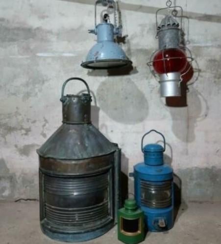 Oude antiek vintage scheepslamp ankerlicht, Antiek en Kunst, Antiek | Lampen, Ophalen of Verzenden