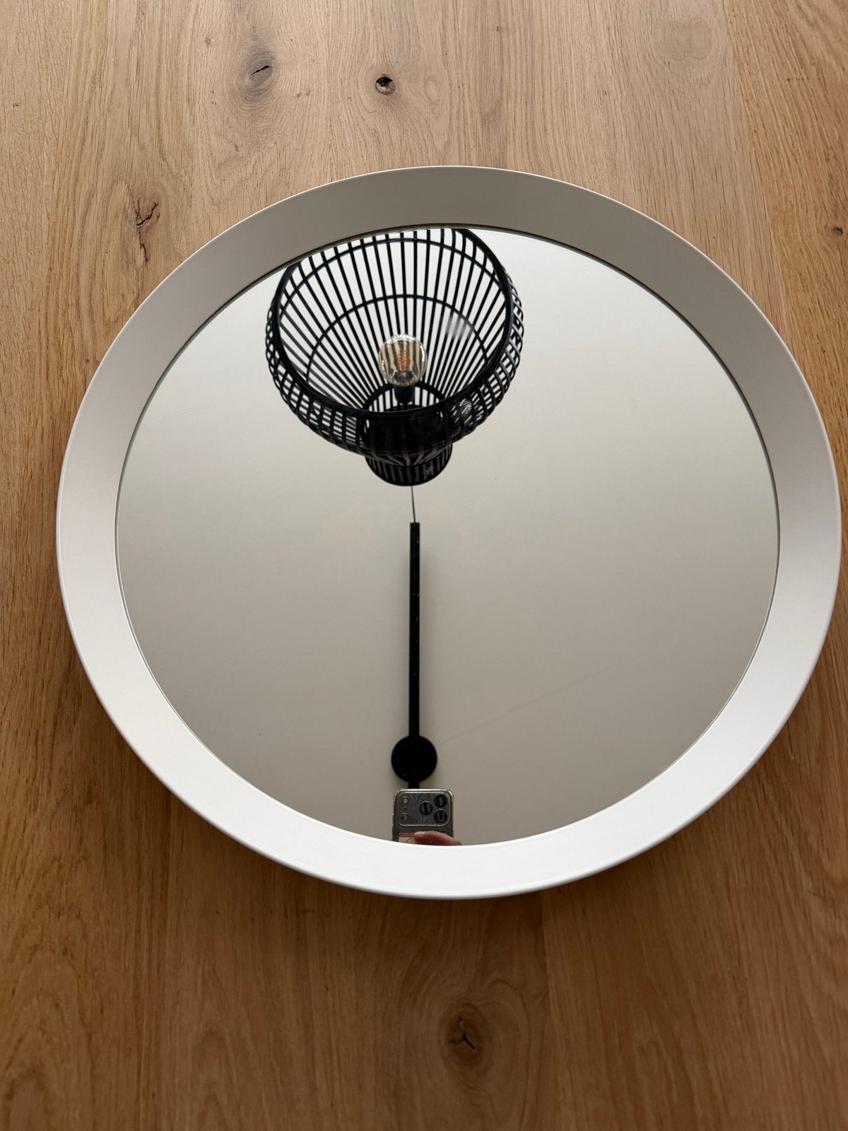 IKEA LANGESUND spiegel 50cm - Rond en modern, Huis en Inrichting, Woonaccessoires | Spiegels, Ophalen, Rond, Zo goed als nieuw