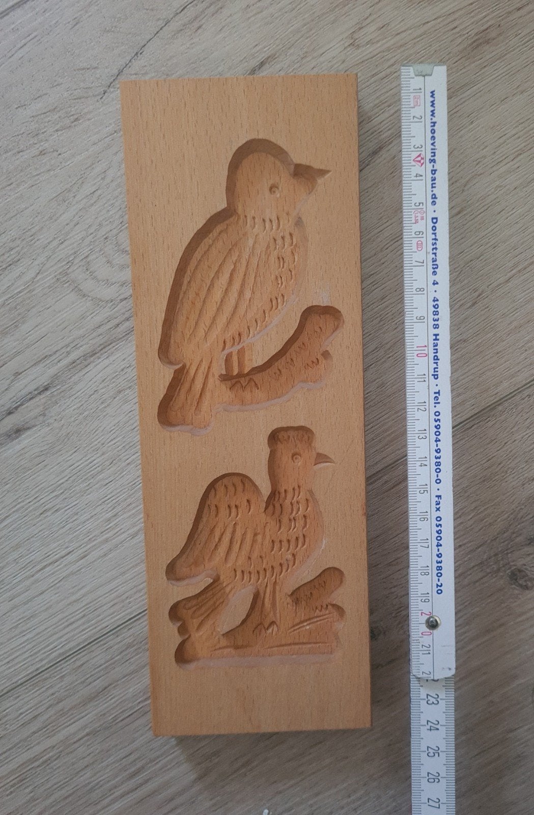 Speculaasplank met vogelmotief 24x9cm, Hout, Ophalen of Verzenden, Bruin, Overige typen
