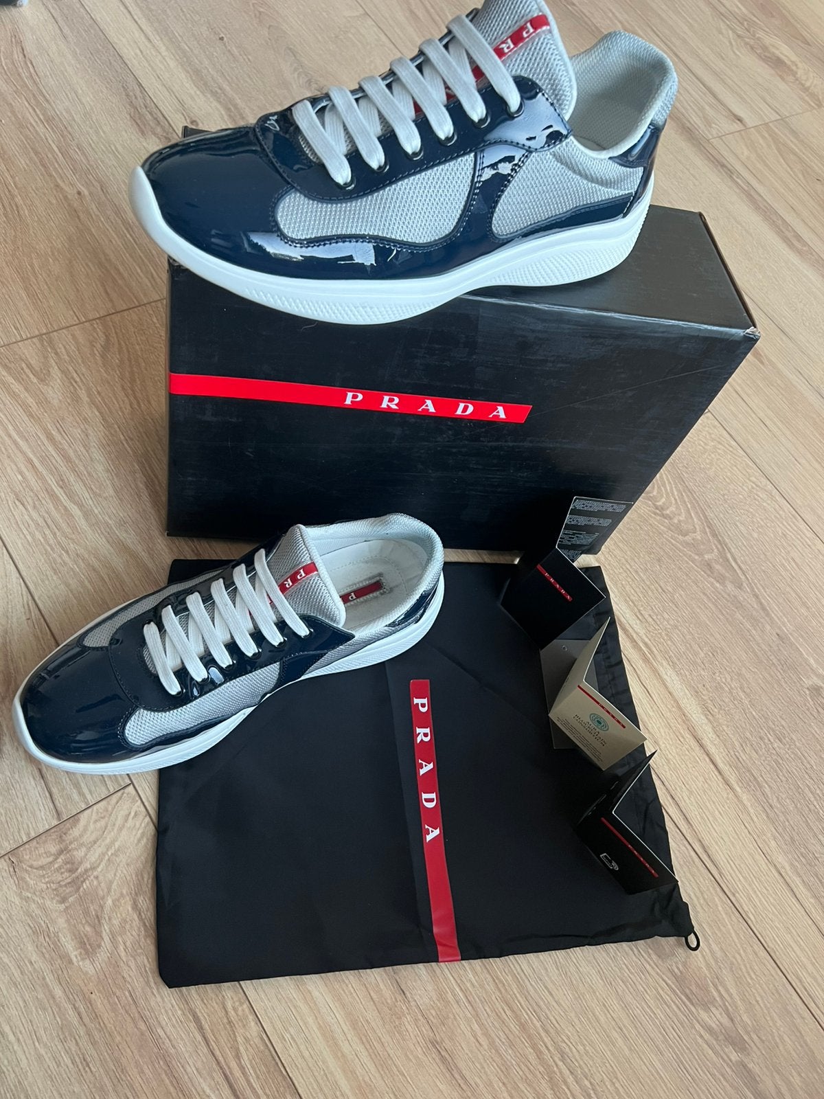 Prada cups DonkerBlauw maat 44, Kleding | Heren, Ophalen of Verzenden, Zo goed als nieuw, Blauw