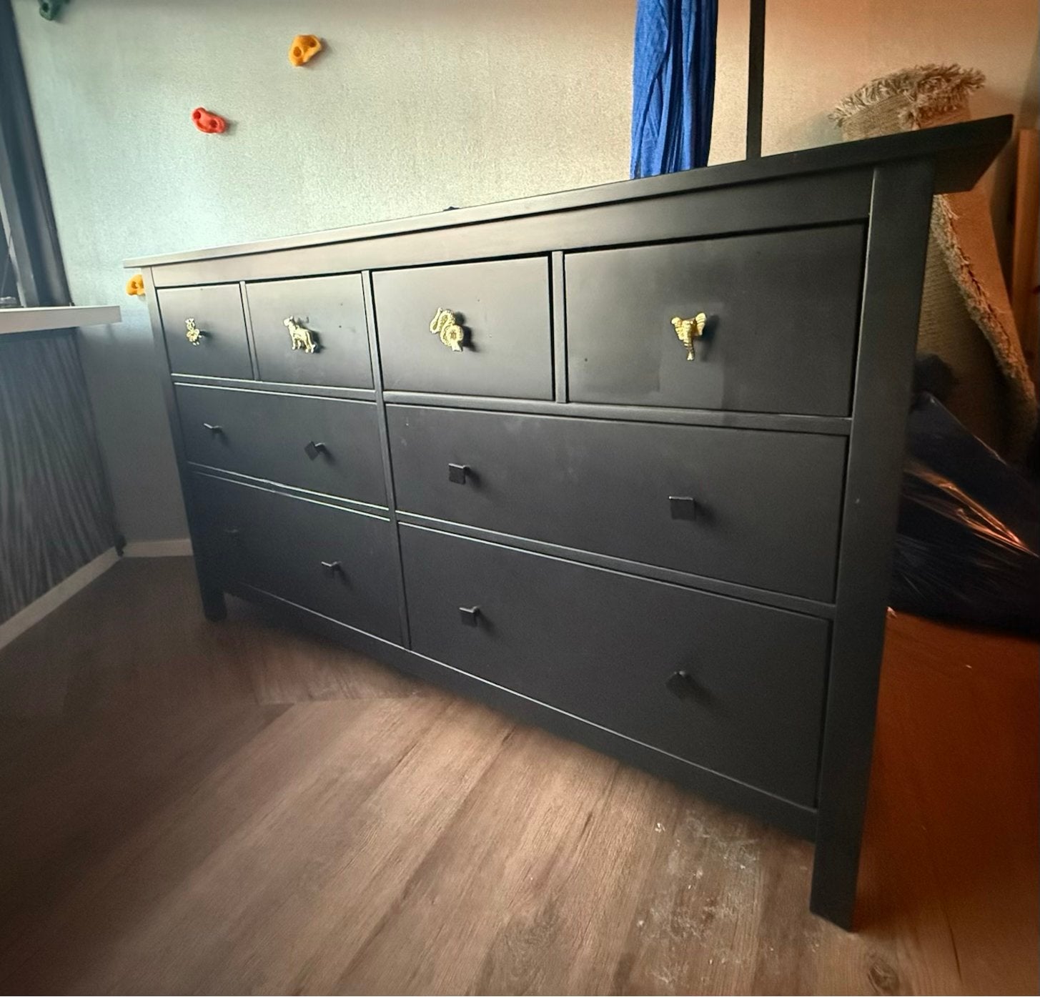 IKEA Hemnes Commode/Ladekast met 8 laden - Zwart, Ophalen, Gebruikt, 5 laden of meer, 100 tot 150 cm