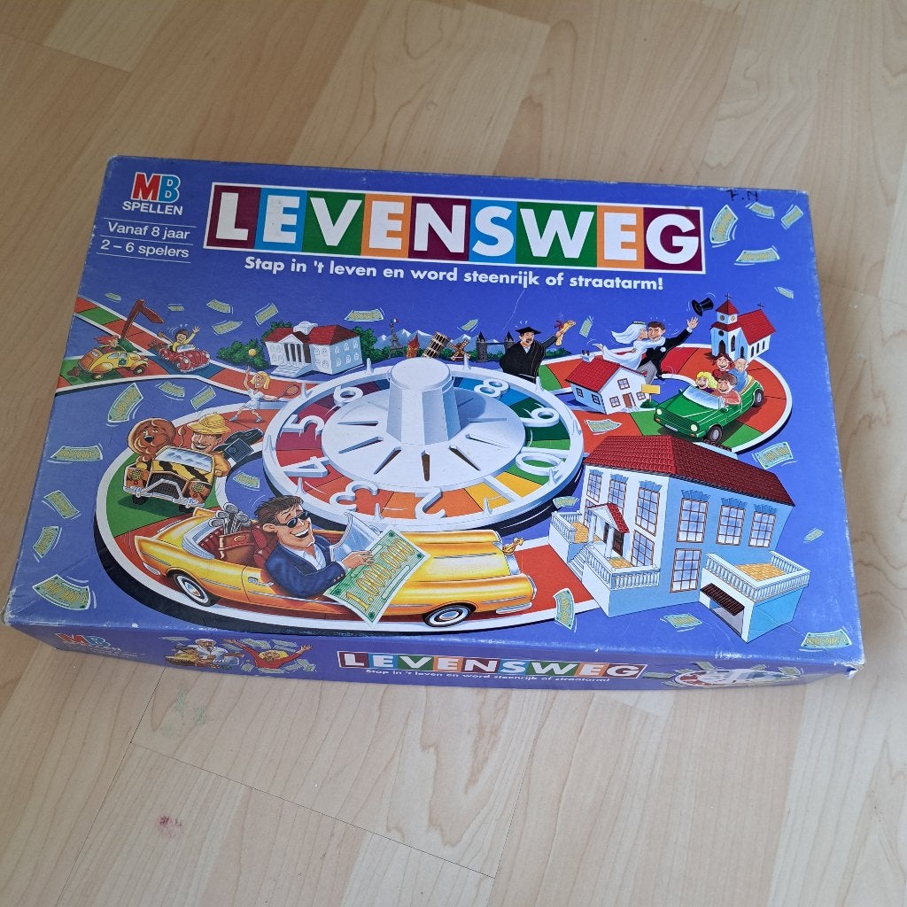 Levensweg, Hobby en Vrije tijd, Gezelschapsspellen | Bordspellen, Vijf spelers of meer, Ophalen of Verzenden, Gebruikt, MB Spellen