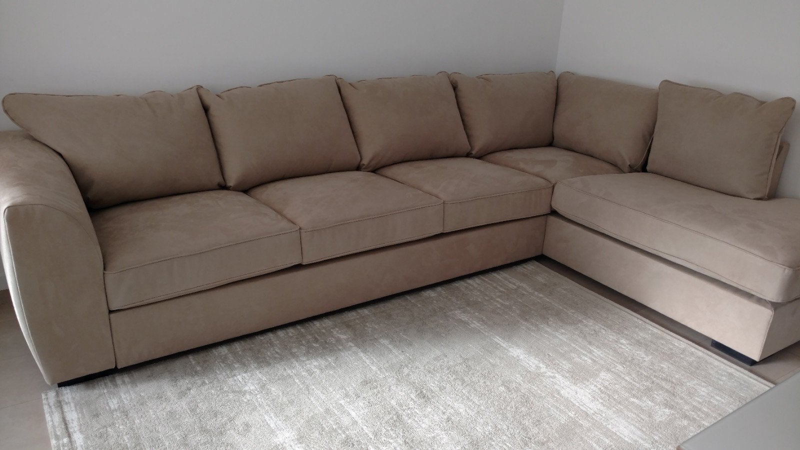 prachtige hoekbank beige haco wonen, Ophalen, Gebruikt, Leer