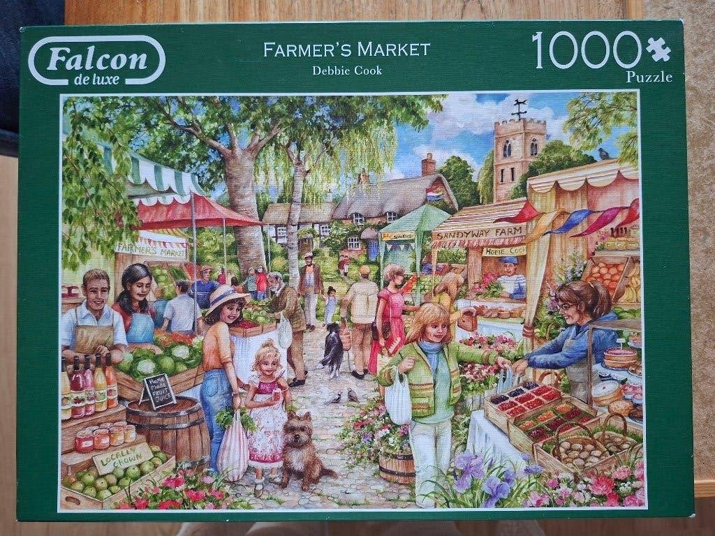 Falcon puzzel 1000 stukjes Farmer's Market, Hobby en Vrije tijd, Denksport en Puzzels, Ophalen, 500 t/m 1500 stukjes, Zo goed als nieuw