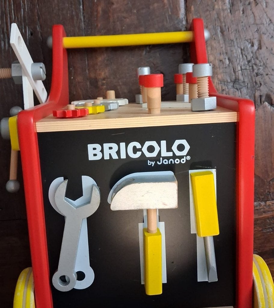 Janod Bricolo Redmaster Trolley, Ophalen, Gebruikt, Rij- of Hobbelspeelgoed
