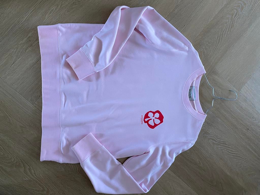 Scotch & Soda Roze Sweater met 'Good Luck Charm' Print, Kleding | Dames, Tops, Zo goed als nieuw, Maat 38/40 (M), Roze, Lange mouw