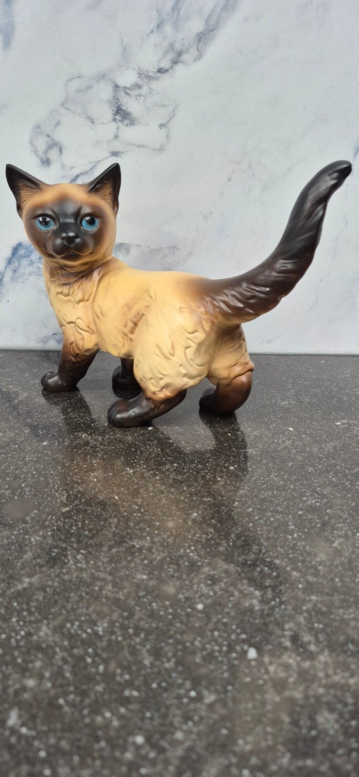 Vintage Goebel Siamese Kat Beeldje - 21.5x15 cm, Ophalen of Verzenden, Zo goed als nieuw, Hond of Kat, Beeldje of Figuurtje