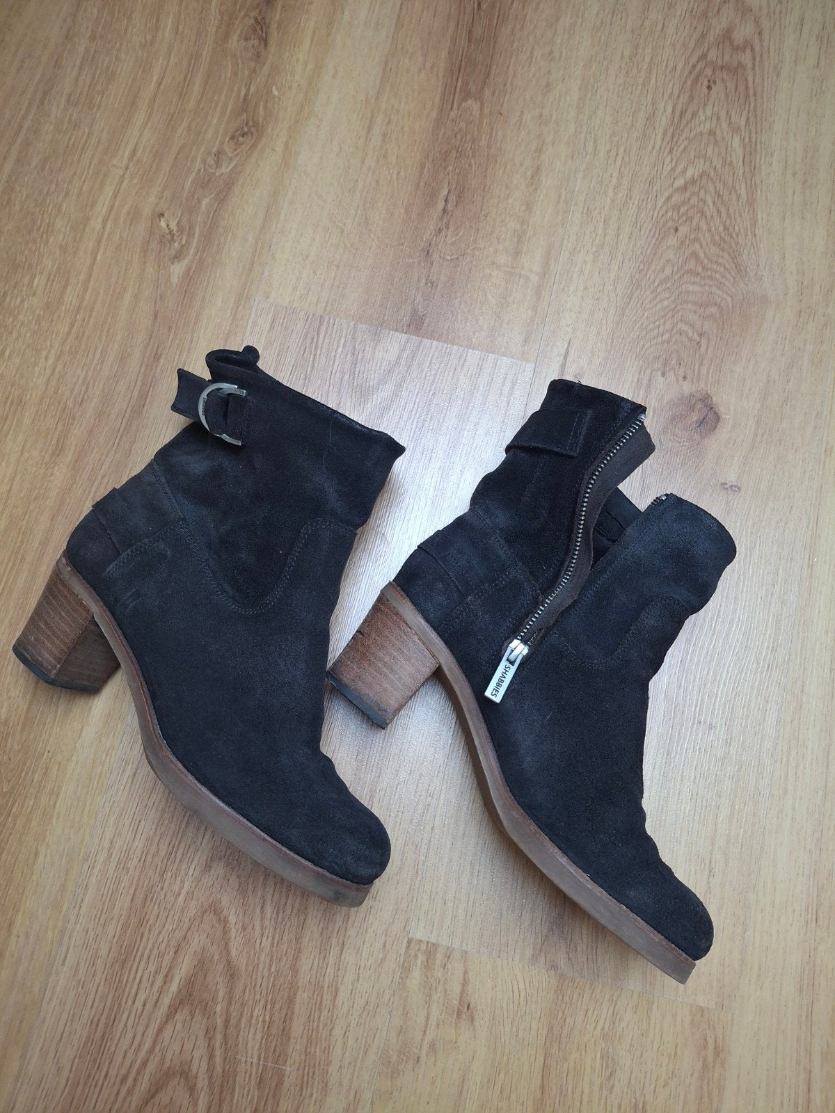 zwarte suede shabbies maat 38, Ophalen of Verzenden, Gedragen, Zwart