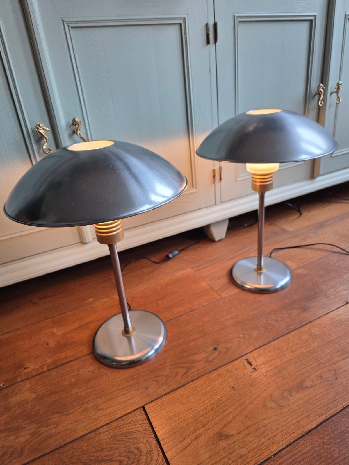 2 Vintage IKEA UFO Tafellampen Space Age Bauhaus design lamp, Vintage, Paddenstoellamp, Met schakelaar, Zo goed als nieuw