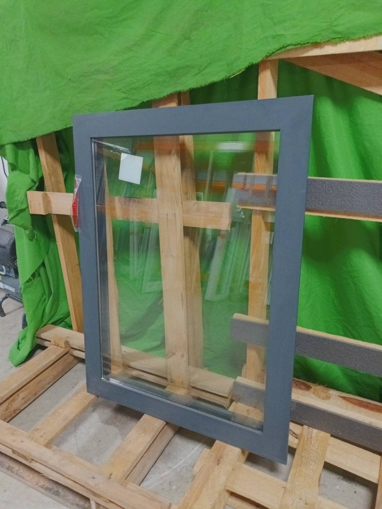 Aluminium Vast kozijn  b90,5 x h119,3 cm -1346-, Doe-het-zelf en Verbouw, Raamkozijn, Niet ingevuld, Aluminium, Ophalen of Verzenden
